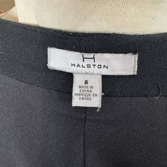 Halston Black Open Front Blazer Jacket | Size 8 | Longline Minimalist - Picture 7 of 11